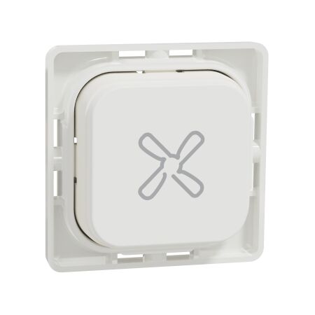 Clipsal Iconic, push-button Assembly, Fan - Vivid White