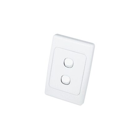2000 Series, Flush Switch, 2 Gang, 250VAC, 10A, Weatherproof, Vertical - White Electric