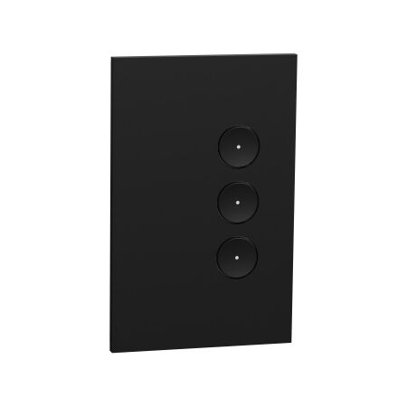 C-Bus, SpaceLogic Wall Plate, Saturn Zen, A-Series, Key Input unit, 3 keys - Zen Black