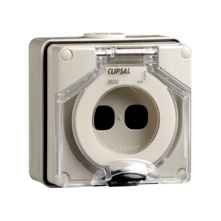Clipsal - 56 Series, Aperture Enclosure, 2 Gang - Resistant White Electric