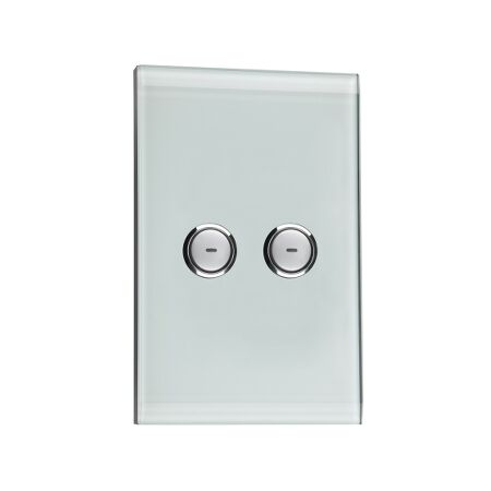 C-Bus Control and Management System, Glass Fascia, 2 Gang, Saturn Series, Rectangular - Glass Finish