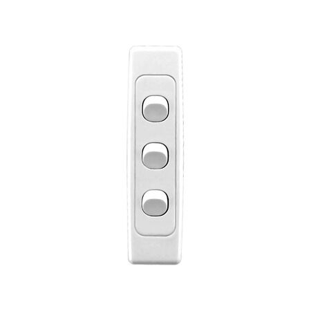 2000 Series, Flush Switches, Architrave Size, Switch 3 Gang, 250V, 10A - White Electric