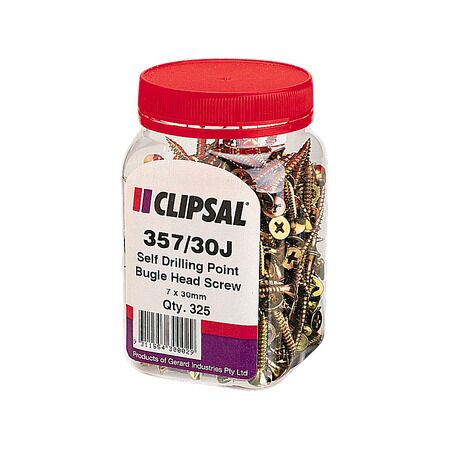 Clipsal - General Accessories, Bugle Head, Self Drilling Point, 7 X 30mm, Jar 325