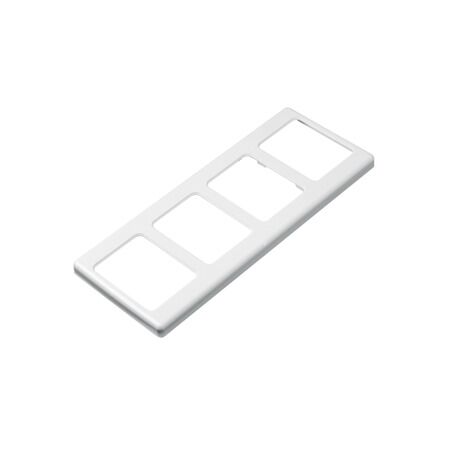 2000 Series, Flush Surround, 4 Gang, Vertical Mount, Curved Sided, Standard Pattern - White Electric
