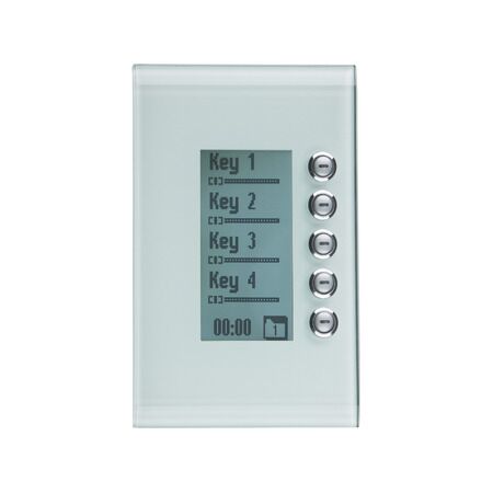 C-Bus Control and Management System, Fascia with Grid, Saturn Series, Rectangular, 5 Gang - Glass Finish