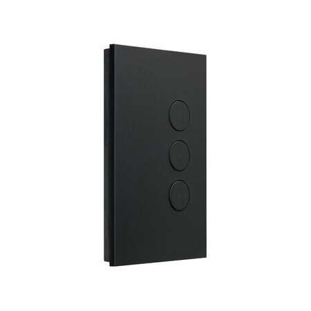 C-Bus, Wall Plate, Saturn Zen, Key Input Unit, 3 Key, A Series - Zen Black
