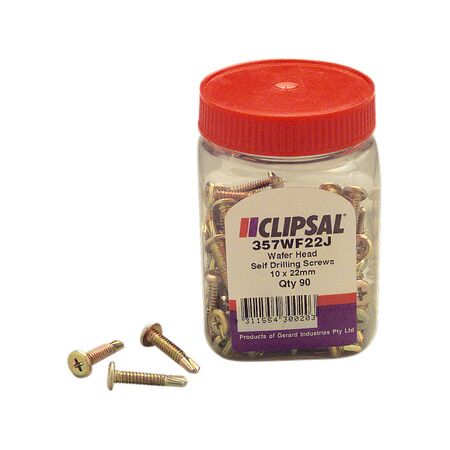 Clipsal - General Accessories, Wafer Head, Self Drilling, 10 x 22mm, Jar 90