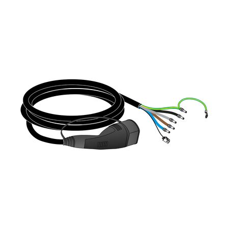 EVlink Smart Wallbox, Attached cable, T2 32A 3-Ph IEC 4,5m