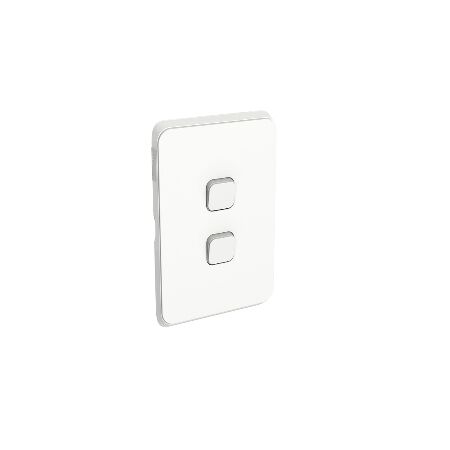 Clipsal Iconic, Gridplate and Skin, 2 Gang, Vertical/Horizontal - Vivid White
