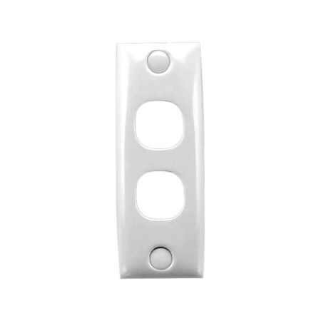 Standard Series, Flush Plates - Standard Series, Architrave Size, Switch Plate 2 Gang (75 x 32mm) - White Electric