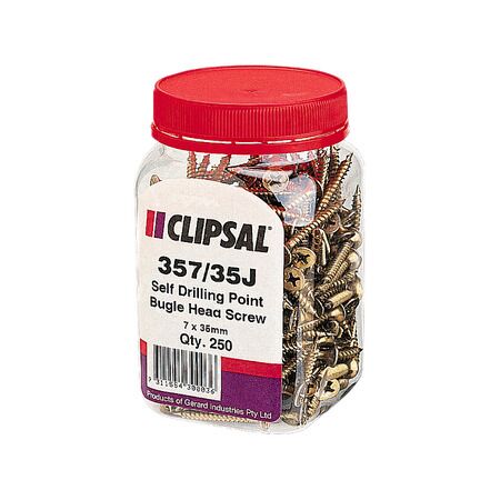 Clipsal - General Accessories, Bugle Head, Self Drilling Point, 7 X 35mm, Jar 250