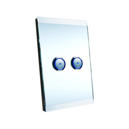 C-Bus, SpaceLogic Wall Plate, Saturn, A-Series, Key Input unit, 2 keys - Glass Finish