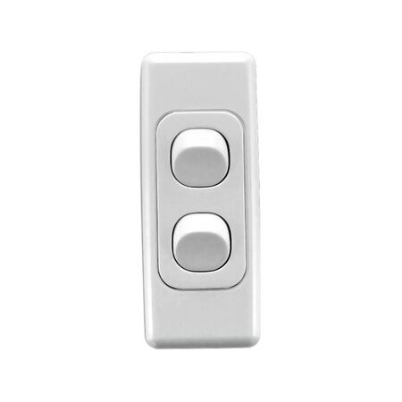 2000 Series, Flush Switches, Architrave Size, Switch 2 Gang, 250V, 10A - White Electric