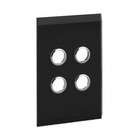 C-Bus Control and Management System, Glass Fascia, 4 Gang, Saturn Series, Rectangular - Black