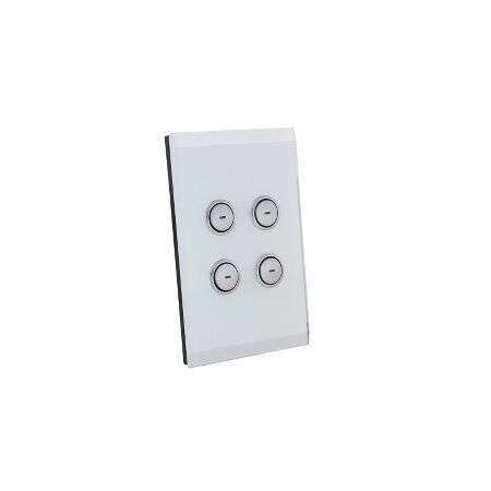 C-Bus, SpaceLogic Wall Plate, Saturn, A-Series, Key Input unit, 4 keys - Pure White