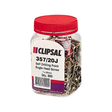 Clipsal - General Accessories, Bugle Head, Self Drilling Point, 7 X 20mm, Jar 500