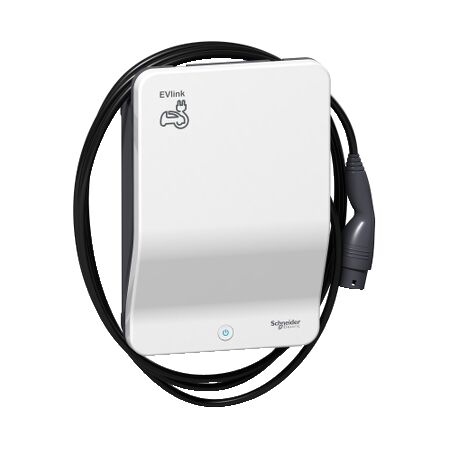 EVlink Smart Wallbox, Smart Wallbox, 7.4 kW, Attached cable T2, Key