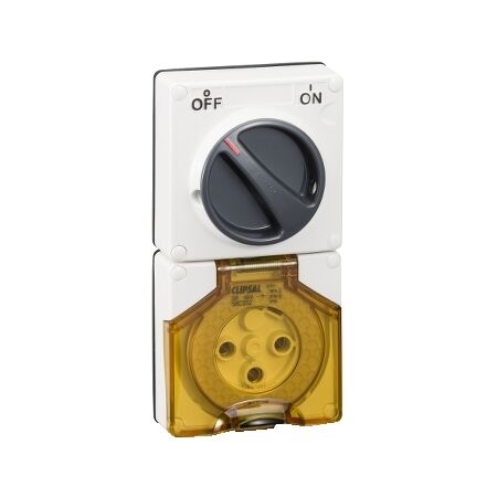 Clipsal - 56 Series, Switched Socket, Surface IP66 3 PIN 32A Less Enclosure - Resistant White Electric