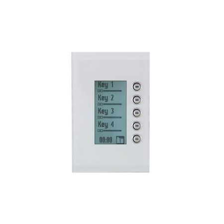 C-Bus Control and Management System, Glass Fascia, 5 Gang, Saturn Series - Pure White