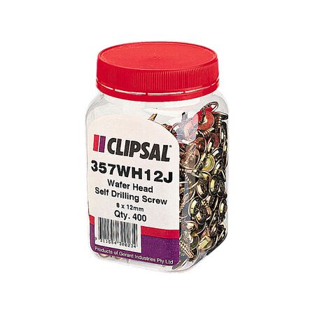 Clipsal - General Accessories, Washer Head, Self Drilling, 8 x 12mm, Jar 400