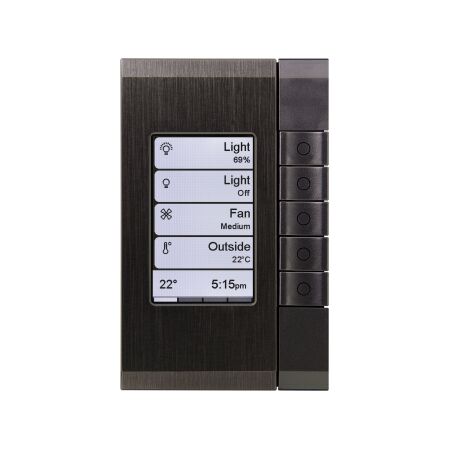 C-Bus eDLT, Wall Plate, Saturn, Enhanced Dynamic Labelling Technology, 5 Key Grid - Horizon Black
