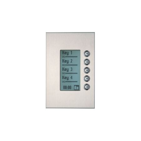 C-Bus Control and Management System, Fascia with Grid, Saturn Series, Rectangular, 5 Gang - Stainless Steel