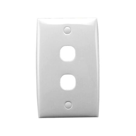 Standard Series, Flush Plate, 2 Gang, Standard - White Electric