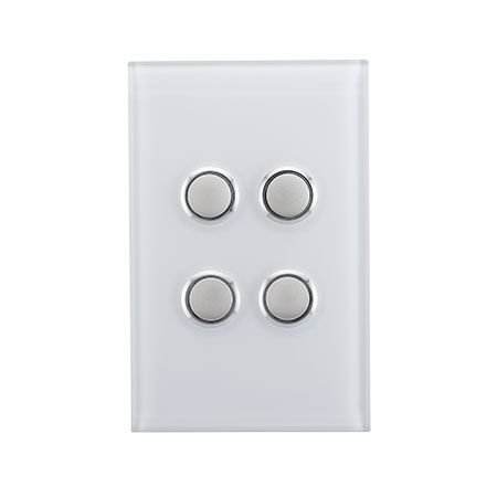 Saturn Series, Switch Cover, 4 Gang - Pure White