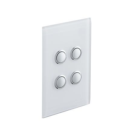 Saturn Series, Switch Grid and Cover Assembly, 4 Gang, Less Mechanism - Pure White