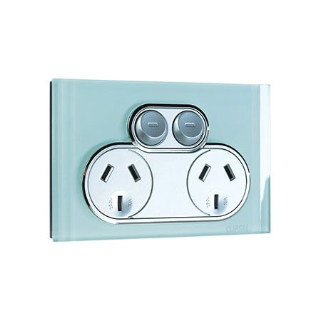 Saturn Series, Double Switch Power Point, 250V, 10A - Ocean Mist