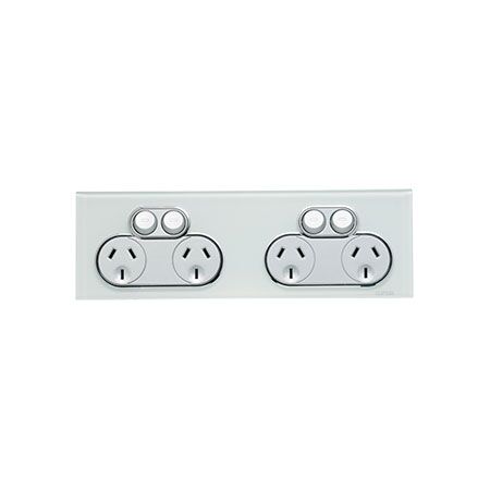 Saturn Series, Quad Switch Power Point, 250V, 10A - Ocean Mist