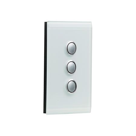 Saturn Series, Switch Grid and Cover Assembly, 3 Gang, Less Mechanism - Ocean Mist