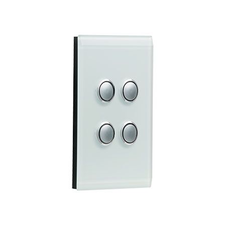 Saturn Series, Switch Grid and Cover Assembly, 4 Gang, Less Mechanism - Ocean Mist