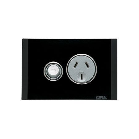 Saturn Series, Single Switch Power Point, 250V, 10A - Espresso Black