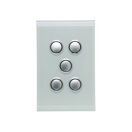 Saturn Series, Switch Cover, 5 Gang - Ocean Mist