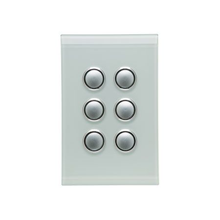 Saturn Series, Switch Cover, 6 Gang - Ocean Mist