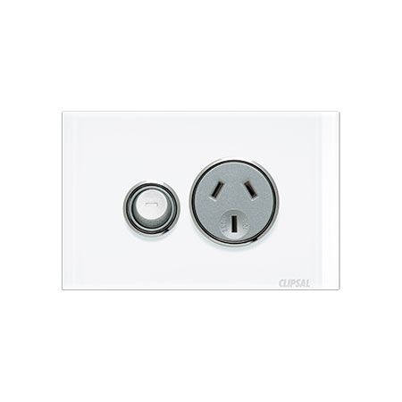 Saturn Series, Single Switch Power Point, 250V, 10A - Pure White
