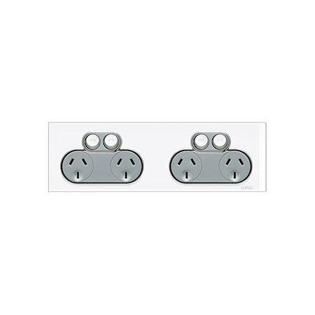 Saturn Series, Quad Switch Power Point, 250V, 10A - Pure White