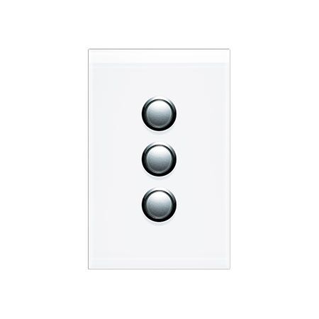 Saturn Series, Switch Cover, 3 Gang - Pure White