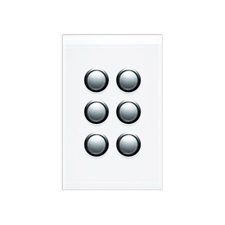 Saturn Series, Switch Grid and Cover Assembly, 6 Gang, Less Mechanism - Pure White