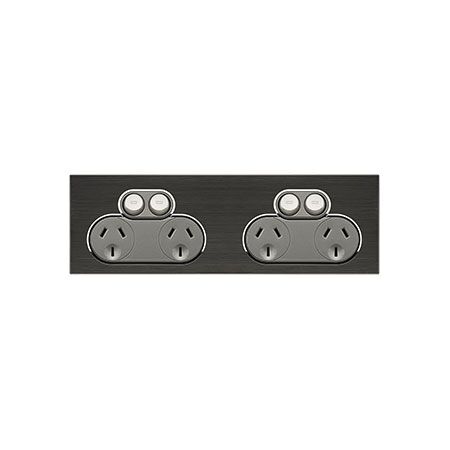 Saturn Series, Quad Switch Power Point, 250V, 10A - Horizon Black