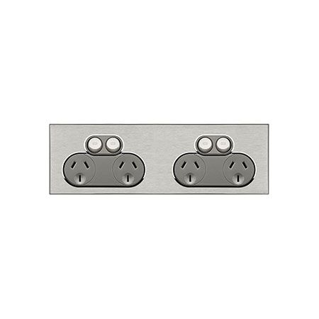 Saturn Series, Quad Switch Power Point, 250V, 10A - Horizon Silver