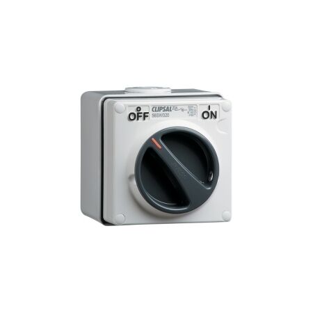 Clipsal - 56 Series, Surface Switch, 1 Gang, 3 Pole, 500VAC, 20A - Grey