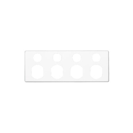 Classic C2000 Series, Socket Outlet Cover Plate, 4 Gang, 2 Pole, for Quad Switched Socket - White Electric