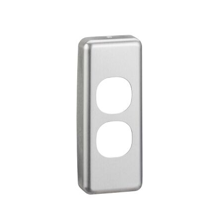 Classic C2000 Series, Switch Plate Cover, 2 Gang, Architrave - Brushed Aluminium
