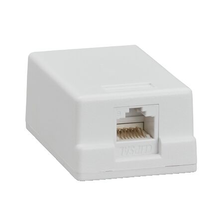 Clipsal Actassi, Surface Mount Block, Category 6 UTP, 1 Port - White Electric