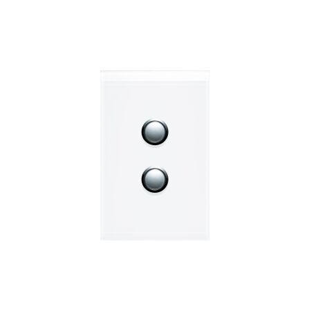 Saturn Series, push-button Switch, 2 Gang - Pure White