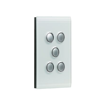 Saturn Series, Switch Grid and Cover Assembly, 5 Gang, Less Mechanism - Espresso Black