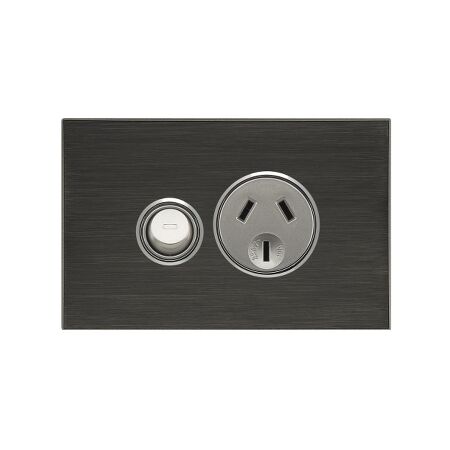 Saturn Series, Single Switch Power Point, 250V, 10A - Horizon Black