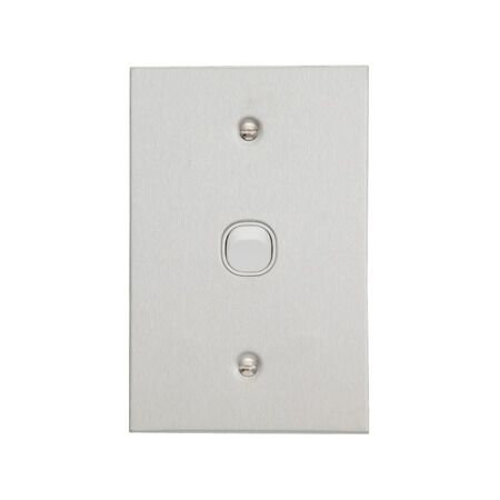 Metal Plate Series, Flush Switch, 1 Gang 250VAC 10A, Range, BSL Style, Standard, Vertical - Black
